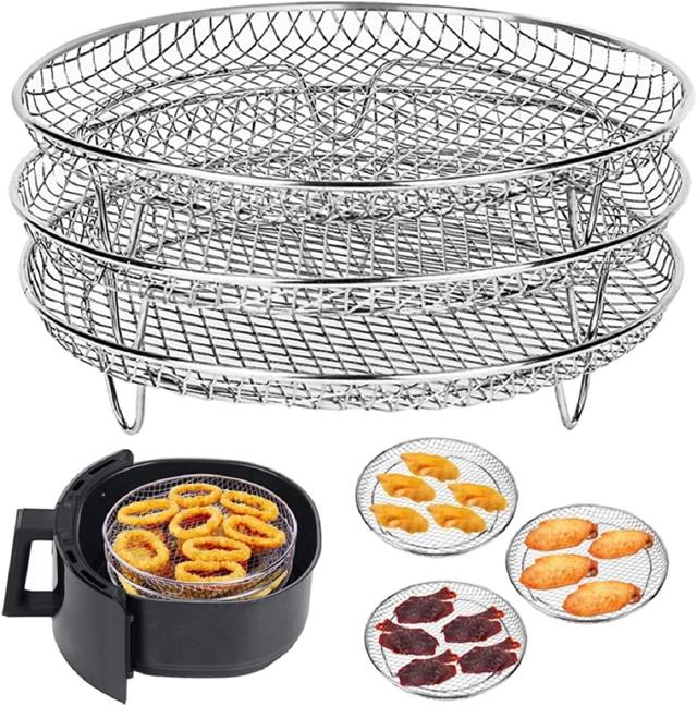 3 Layer Air Fryer Three Stackable Racks