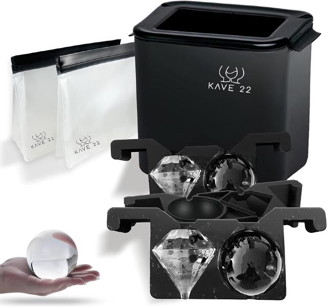 KAVE 22 Clear Ice Ball and Diamond Mold